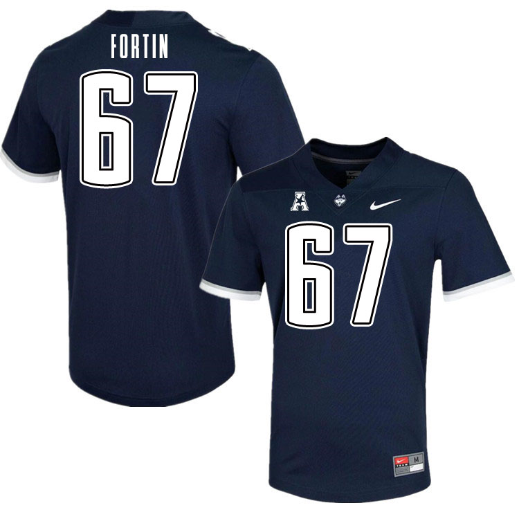 Men #67 Christopher Fortin Uconn Huskies College Football Jerseys Sale-Navy - Click Image to Close
